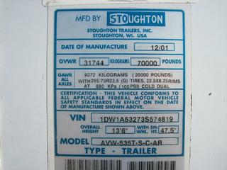 2002 Stoughton Dry Van Salvage 2002 Stoughton Dry Van Salvage